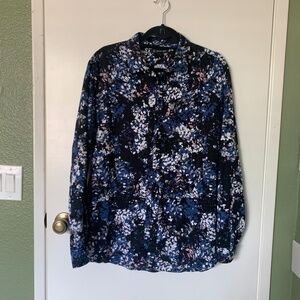 INC International Concepts Mens Floral Button Up Long Sleeve Shirt